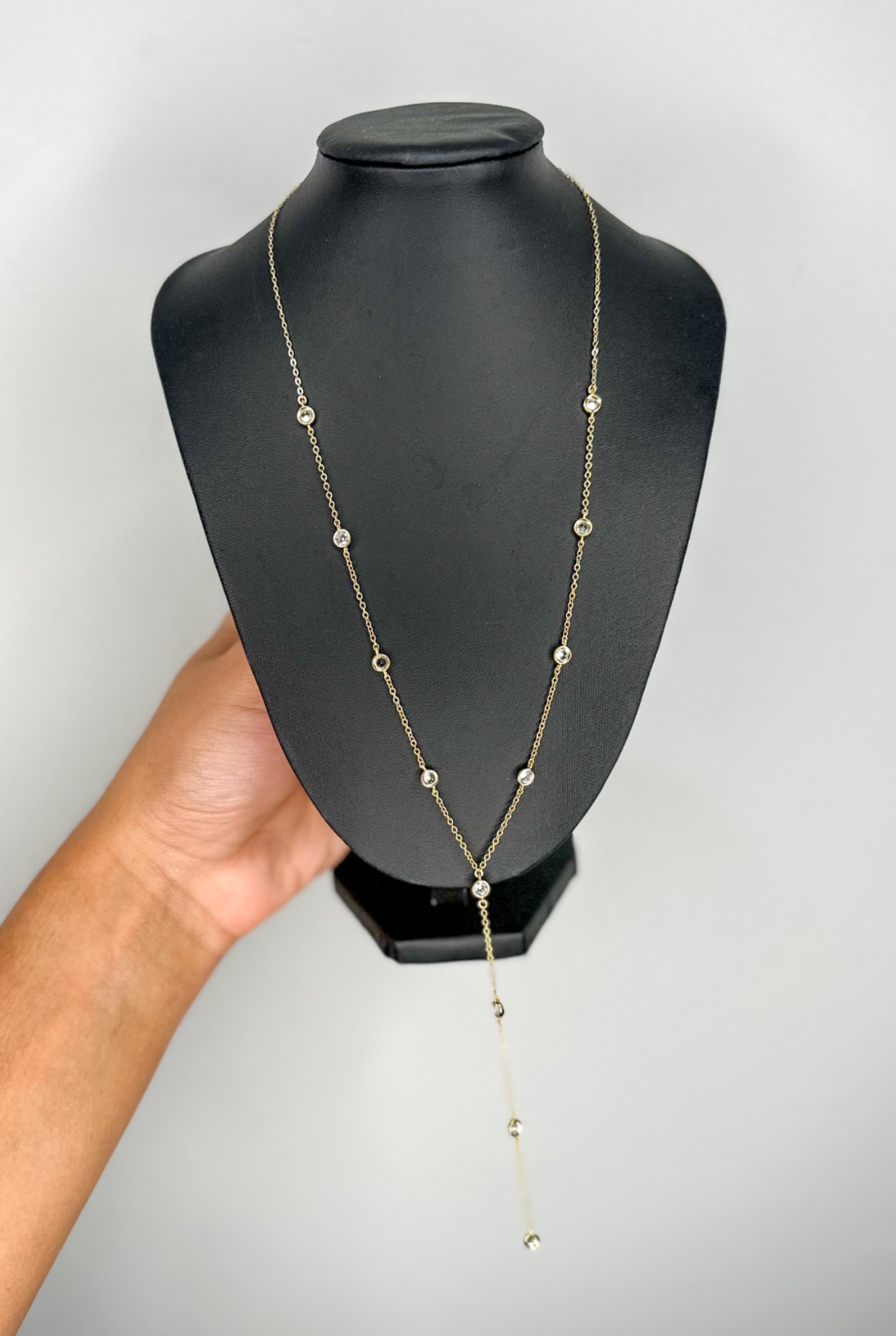 Crystal Drop Y Necklace Shop The Affect