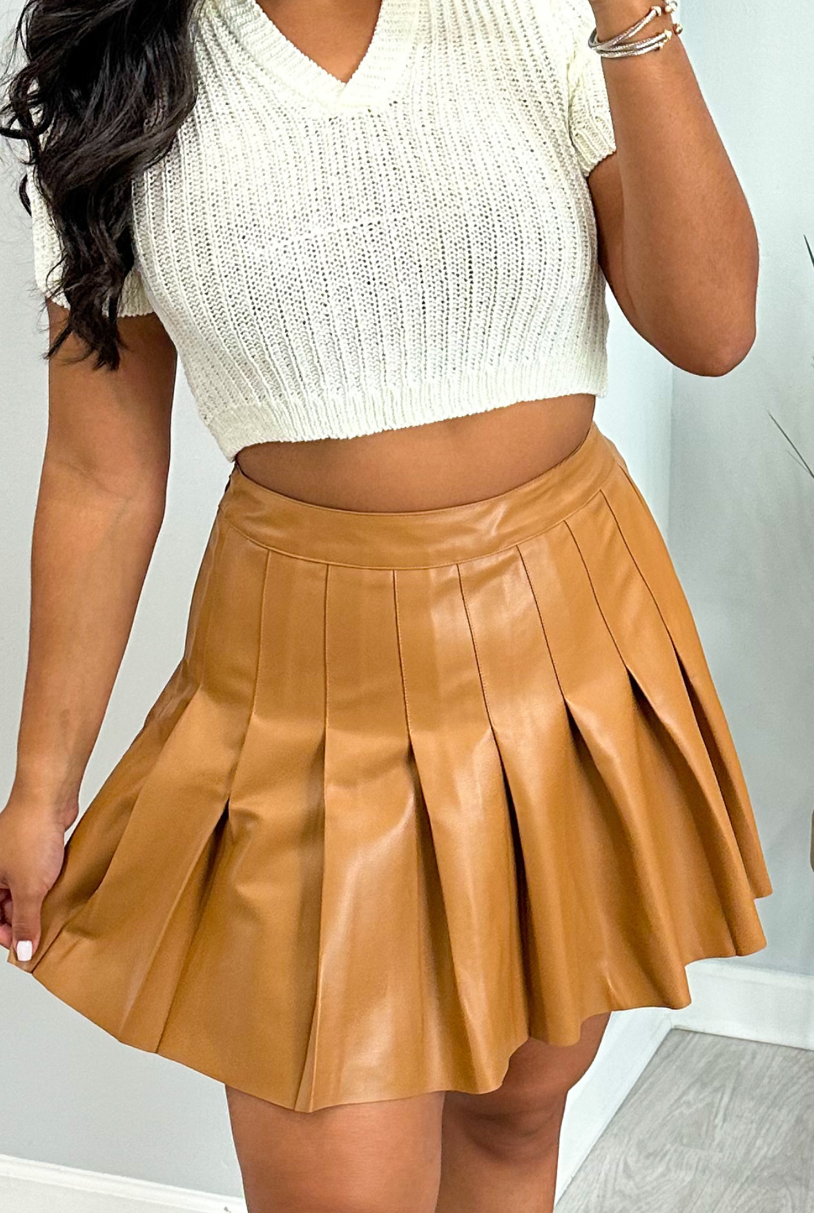 Caramelo Pleated Skirt