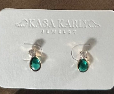 KASA emerald cut earrings