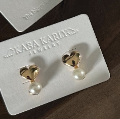 KASA heart pearl earrings